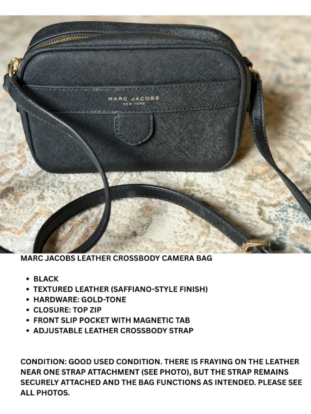 Marc Jacobs Black Leather Crossbody Bag